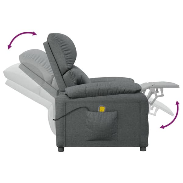 vidaXL massagestol stof mørkegrå