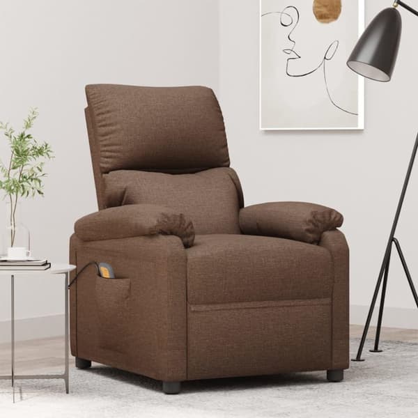vidaXL massagestol stof brun