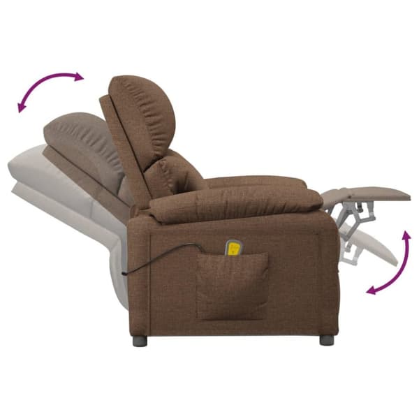 vidaXL massagestol stof brun