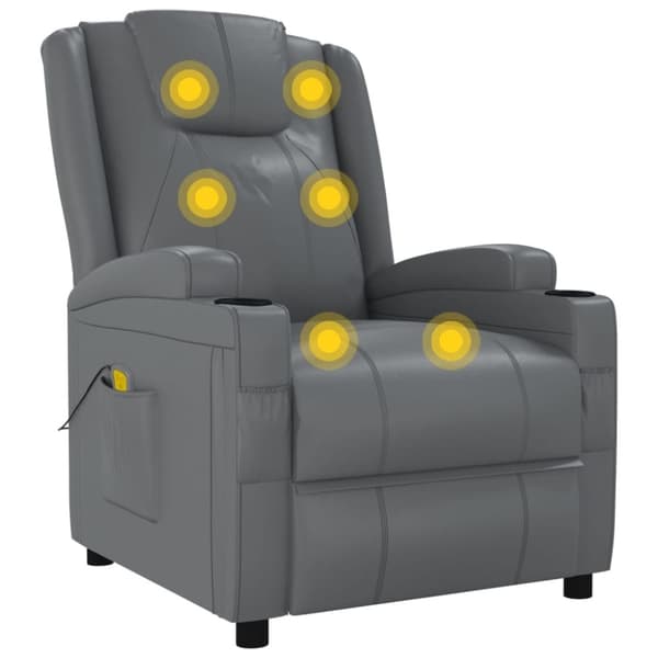 vidaXL Massagefåtölj antracit konstläder