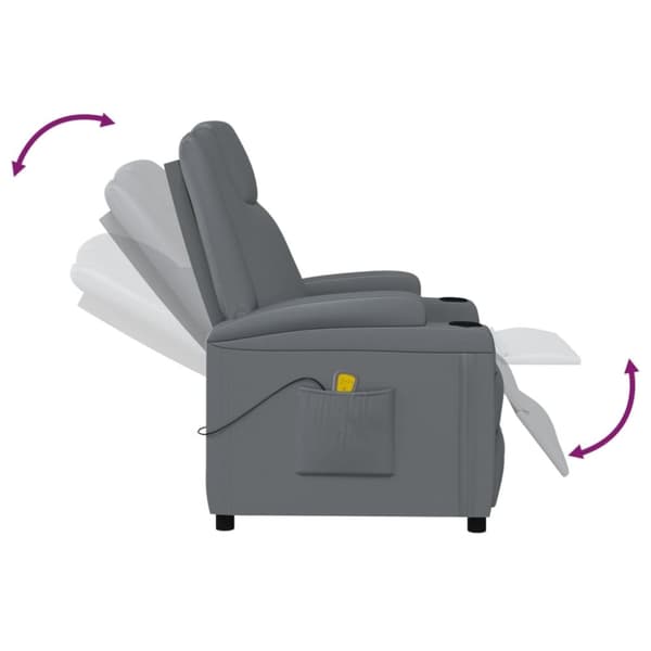 vidaXL Massagefåtölj antracit konstläder