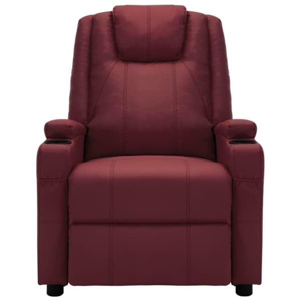 vidaXL Massagefåtölj vinröd konstläder