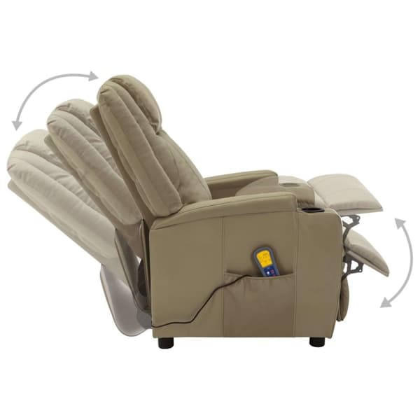 vidaXL massagestol kunstlæder cappuccinofarvet