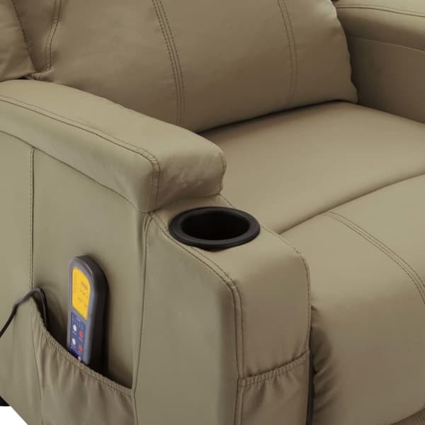 vidaXL massagestol kunstlæder cappuccinofarvet