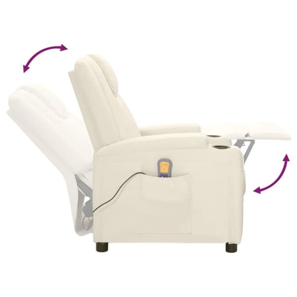 vidaXL massagestol kunstlæder cremefarvet