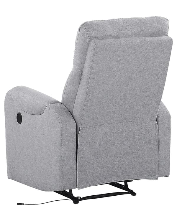 Hvilestol Grå Stof Polstring Polyester USB Port Moderne Positionsstol Design Stue Lænestol