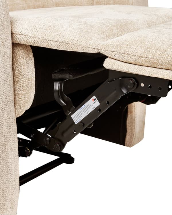 Hvilestol Beige Stof Polstring Polyester Hvid LED Lys USB Port Moderne Positionsstol Design Stue Lænestol