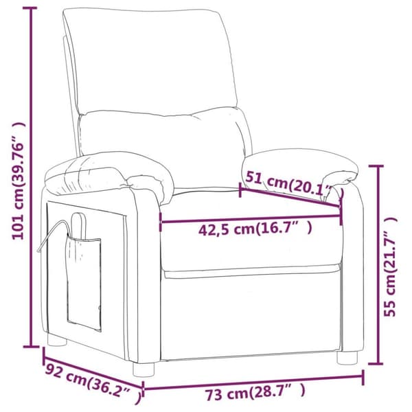 vidaXL Massagefåtölj ljusgrå tyg