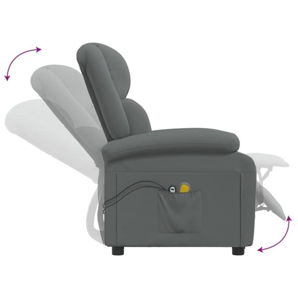 vidaXL elektrisk massagestol stof mørkegrå