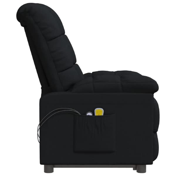 vidaXL Elektrisk massagefåtölj svart tyg