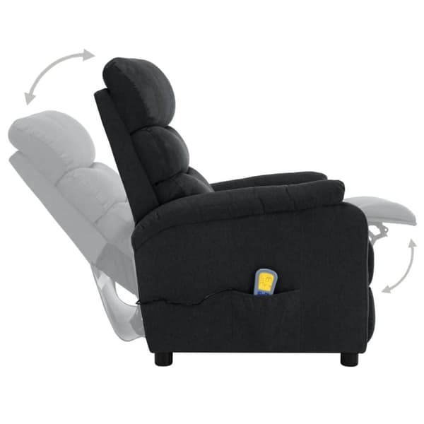 vidaXL Elektrisk massagefåtölj mörkgrå tyg
