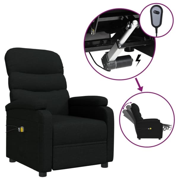 vidaXL eldrevet massagestol stof sort