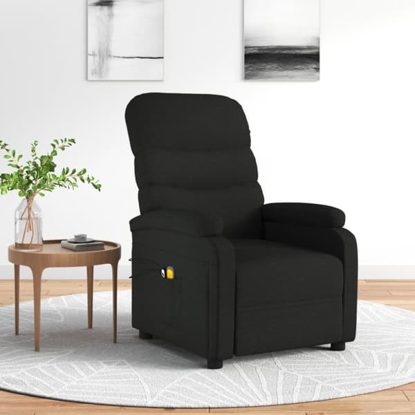 vidaXL eldrevet massagestol stof sort