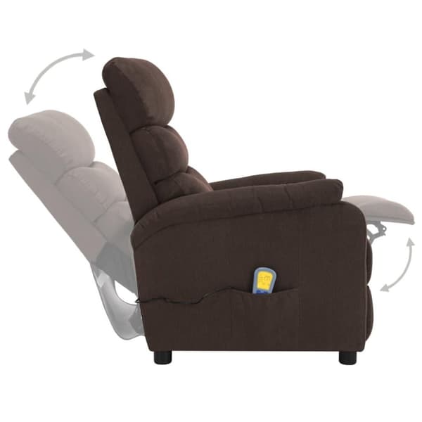 vidaXL eldrevet massagestol stof brun
