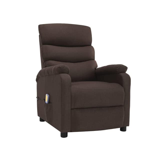 vidaXL eldrevet massagestol stof brun
