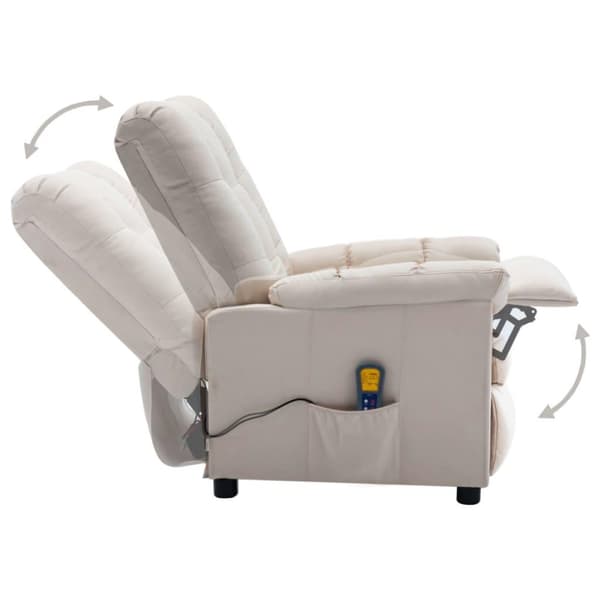 vidaXL eldrevet massagestol stof cremefarvet