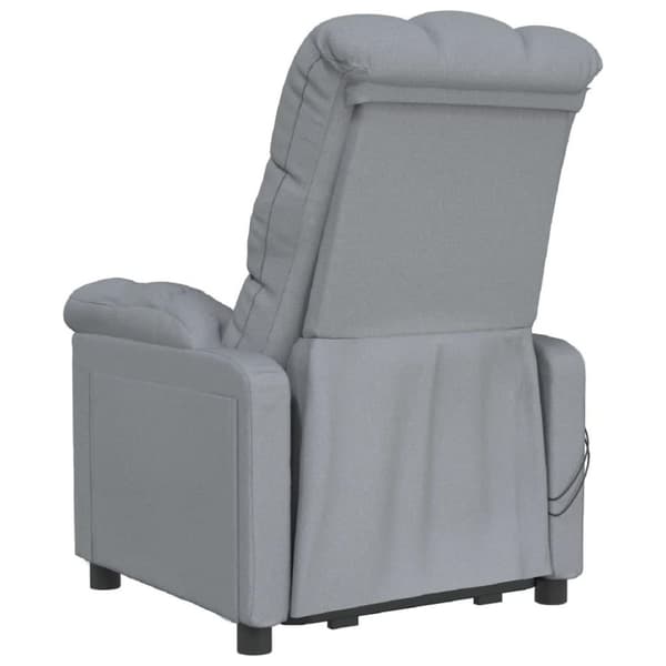 vidaXL Elektrisk massagefåtölj ljusgrå tyg