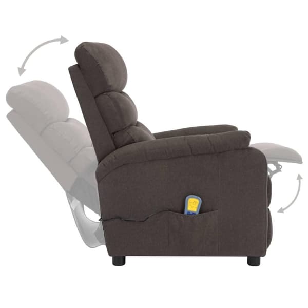 vidaXL Elektrisk massagefåtölj taupe tyg