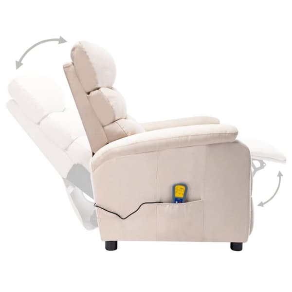 vidaXL eldrevet massagestol stof cremefarvet