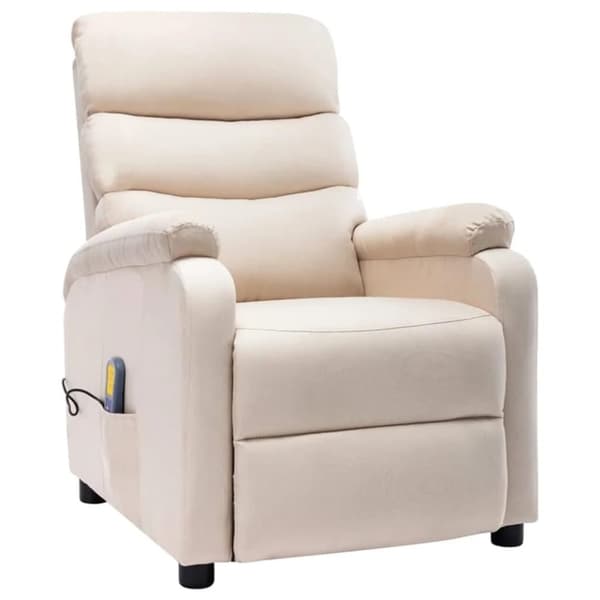 vidaXL eldrevet massagestol stof cremefarvet