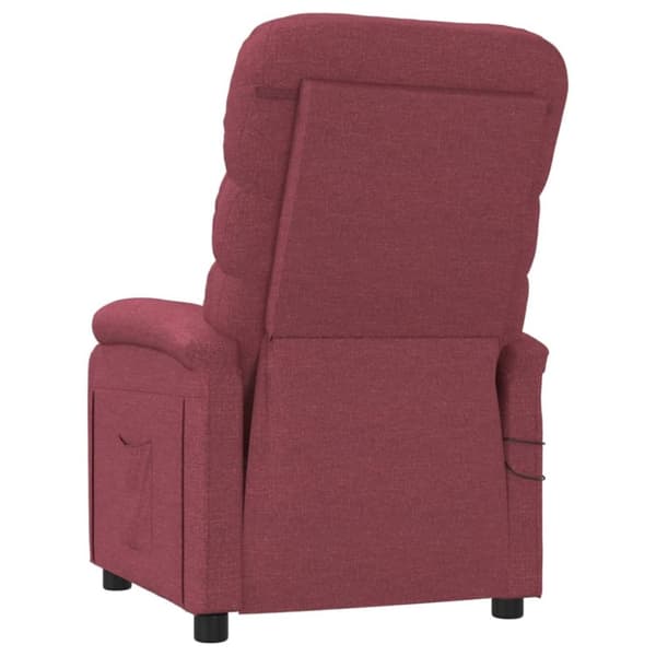 vidaXL Elektrisk massagefåtölj vinröd tyg