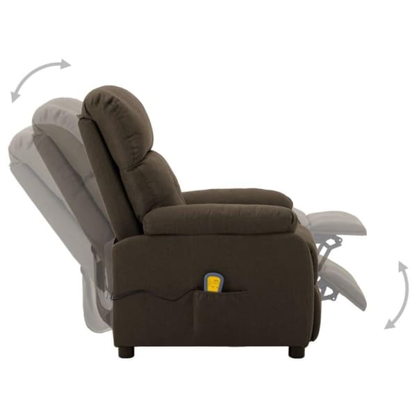 vidaXL Elektrisk massagefåtölj brun tyg