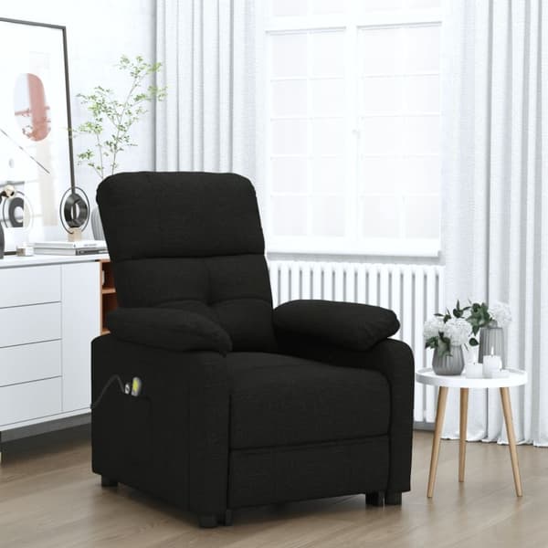 vidaXL eldrevet massagestol stof sort