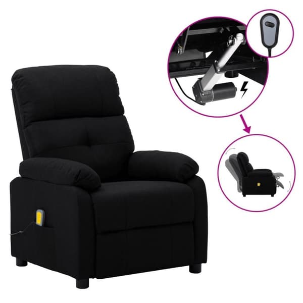 vidaXL eldrevet massagestol stof sort
