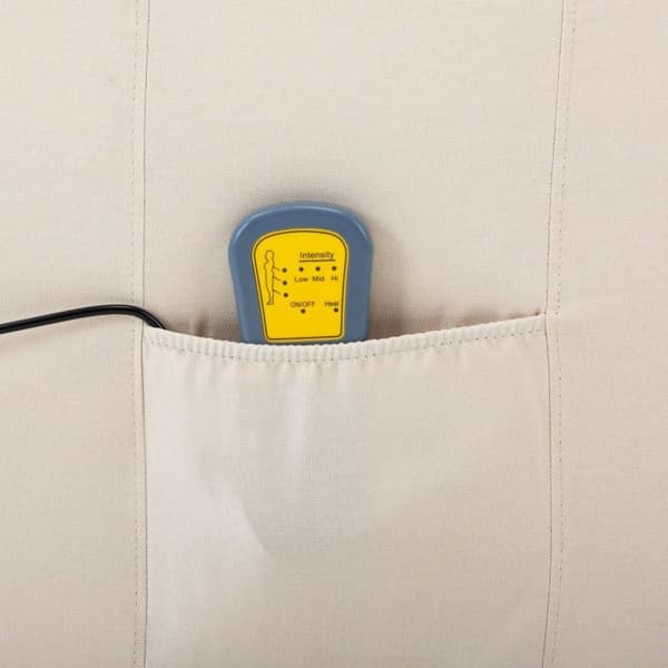 vidaXL Elektrisk massagefåtölj gräddvit tyg