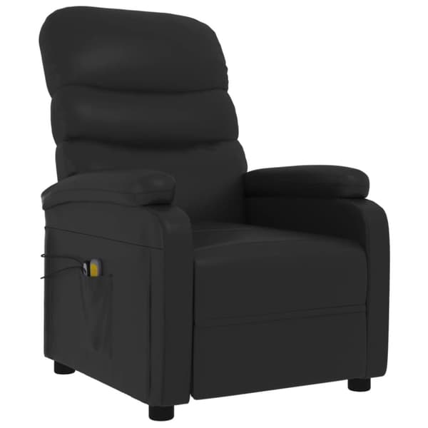 vidaXL Elektrisk massagefåtölj svart konstläder