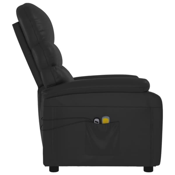 vidaXL Elektrisk massagefåtölj svart konstläder