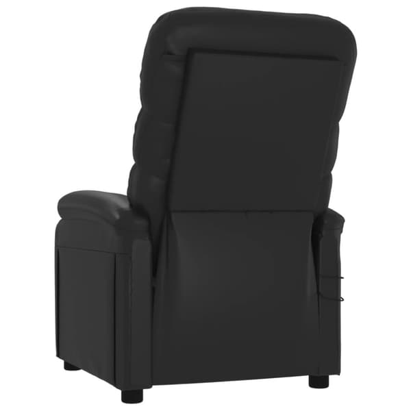vidaXL Elektrisk massagefåtölj svart konstläder