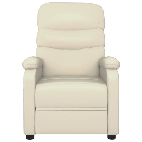 vidaXL Elektrisk massagefåtölj gräddvit konstläder