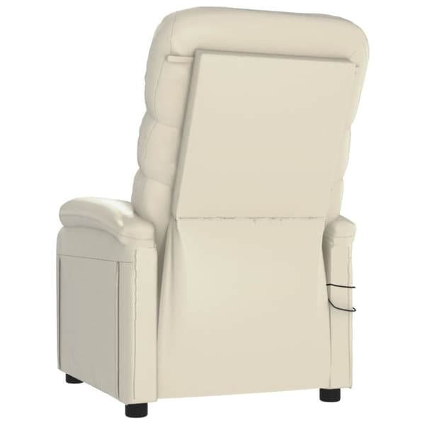 vidaXL Elektrisk massagefåtölj gräddvit konstläder