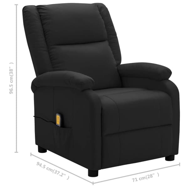 vidaXL massagestol kunstlæder sort