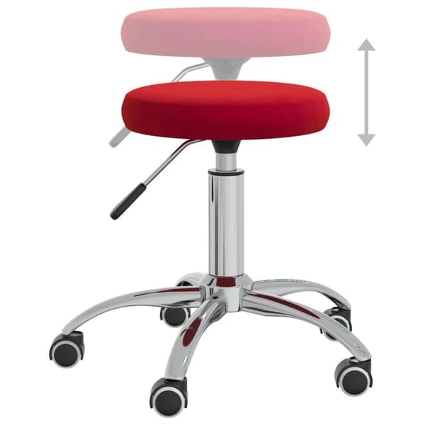 vidaXL Massagepall vinröd sammet