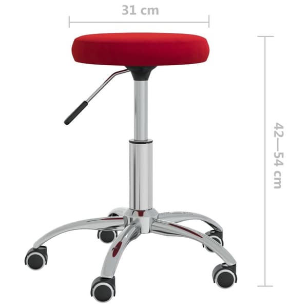 vidaXL Massagepall vinröd sammet