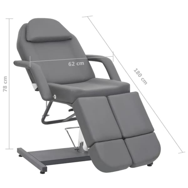 vidaXL Behandlingsstol konstläder grå 180x62x78 cm