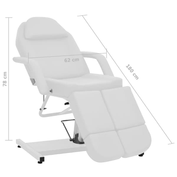 vidaXL Behandlingsstol konstläder vit 180x62x78 cm