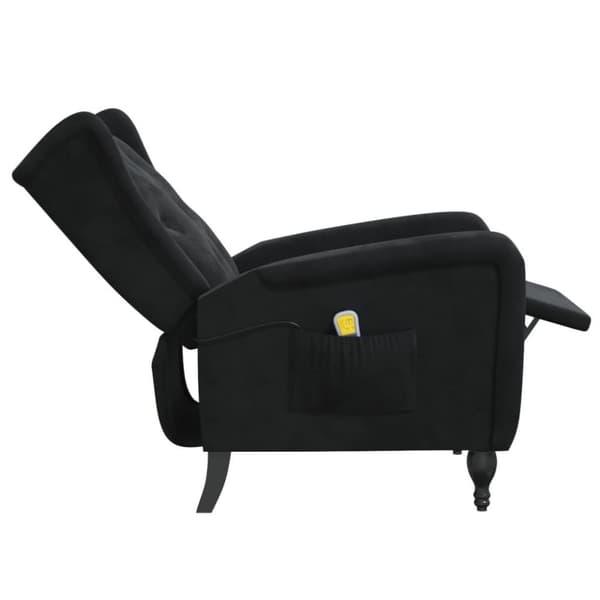 vidaXL Massagefåtölj svart sammet