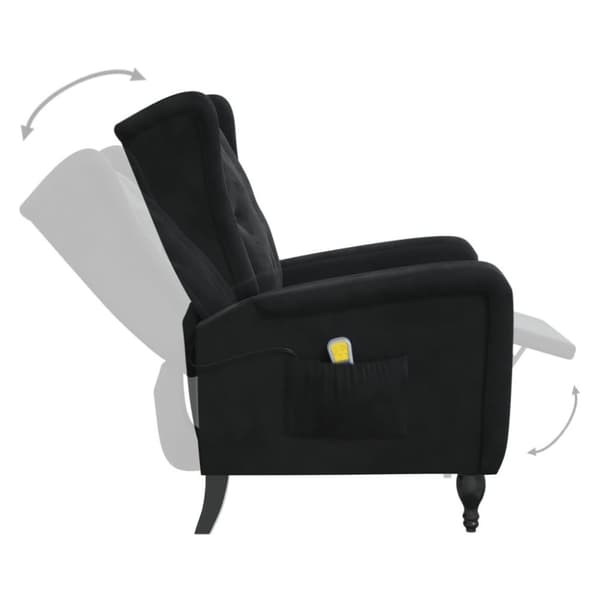 vidaXL Massagefåtölj svart sammet