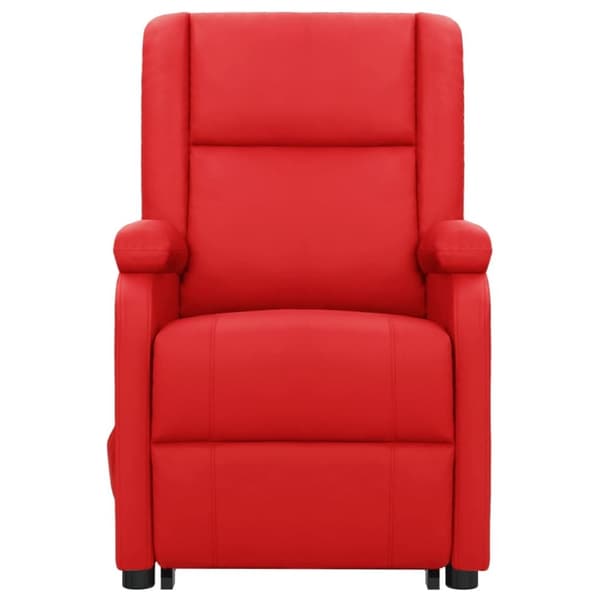 vidaXL Massagefåtölj med uppresningshjälp röd konstläder