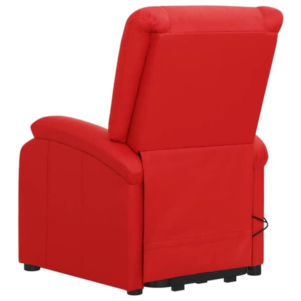 vidaXL Massagefåtölj med uppresningshjälp röd konstläder
