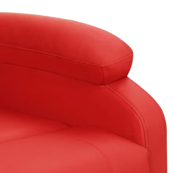 vidaXL Massagefåtölj med uppresningshjälp röd konstläder