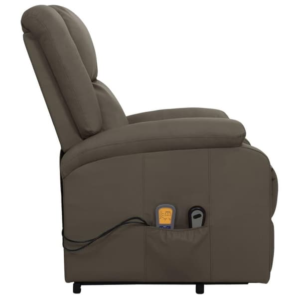 vidaXL Massagefåtölj med uppresningshjälp Grå konstläder