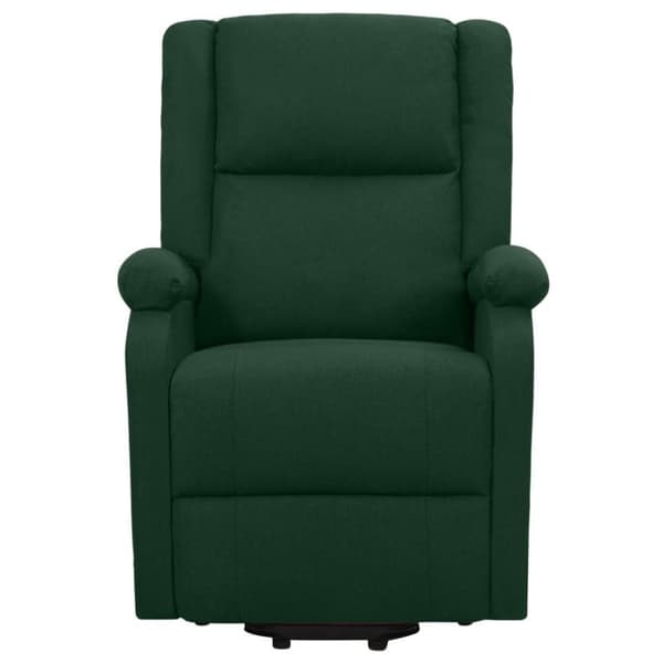 vidaXL Massagefåtölj med uppresningshjälp mörkgrön tyg