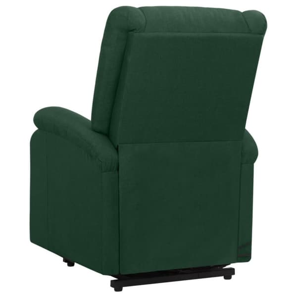 vidaXL Massagefåtölj med uppresningshjälp mörkgrön tyg