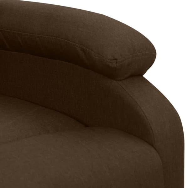 vidaXL Massagefåtölj med uppresningshjälp mörkbrun tyg