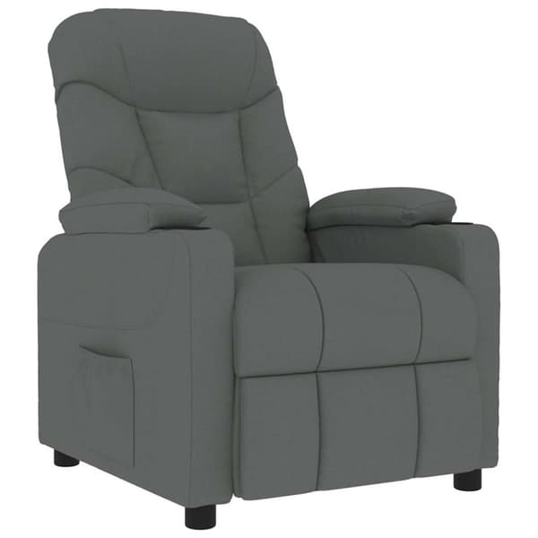 vidaXL Massagefåtölj mörkgrå tyg
