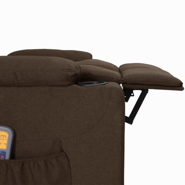vidaXL Massagefåtölj mörkbrun tyg